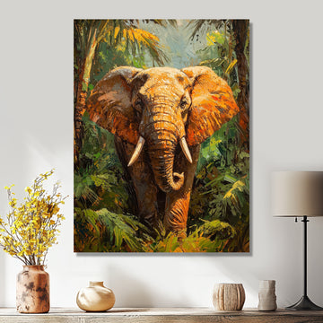 Elephant In The Tropical Rainforest - Elephant Wall Decor